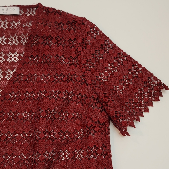 Sandro Lace Short Sleeve Top - Picture 4 of 8